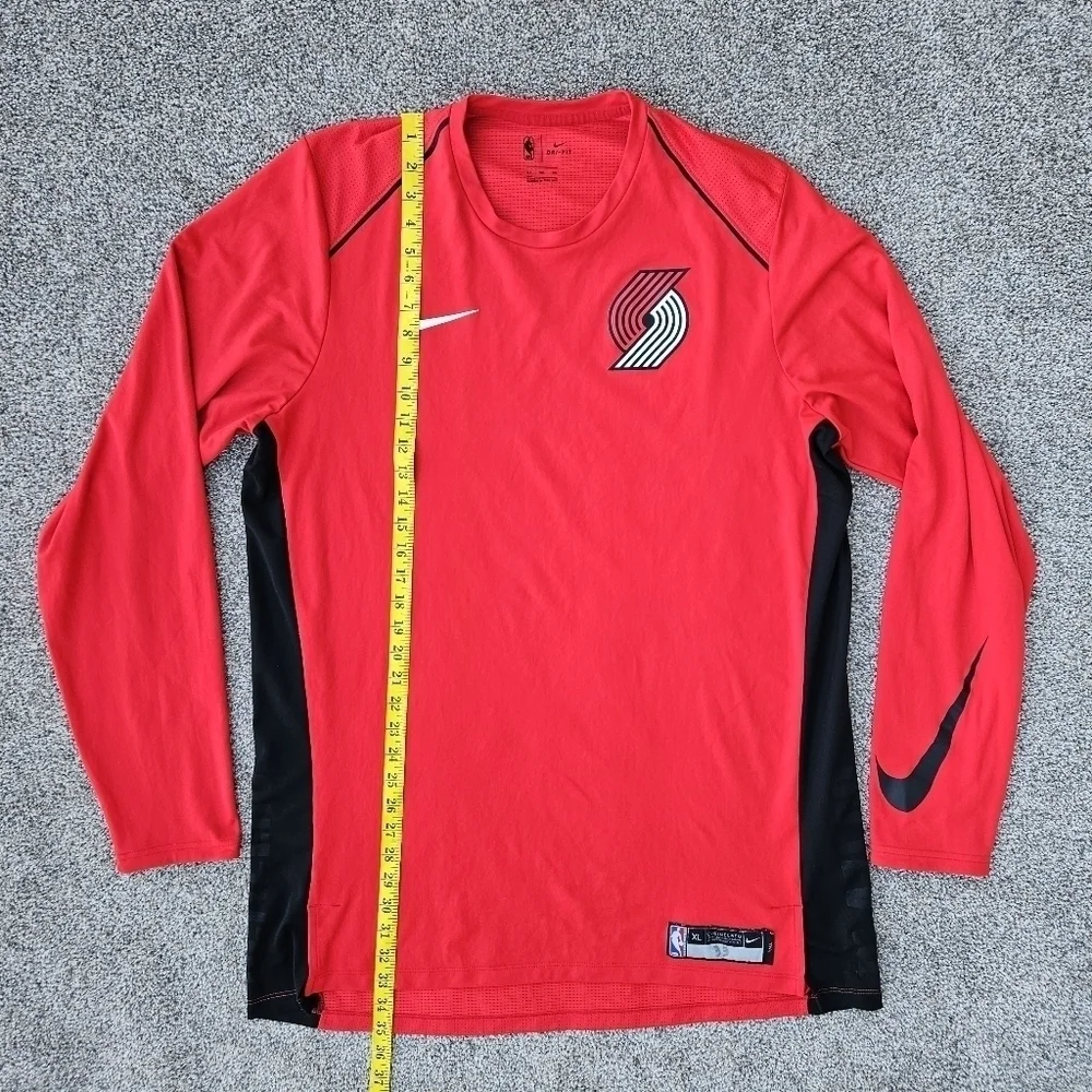 Nike Portland Trail Blazers Red Elite Shooter Performance Long Sleeve TShirt XLT